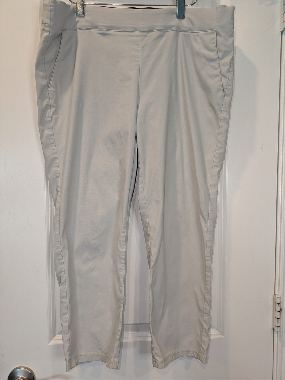 Simply Vera Vera Wang Capri Pants Womens Large Gray Pull On Stretch Casual Crop